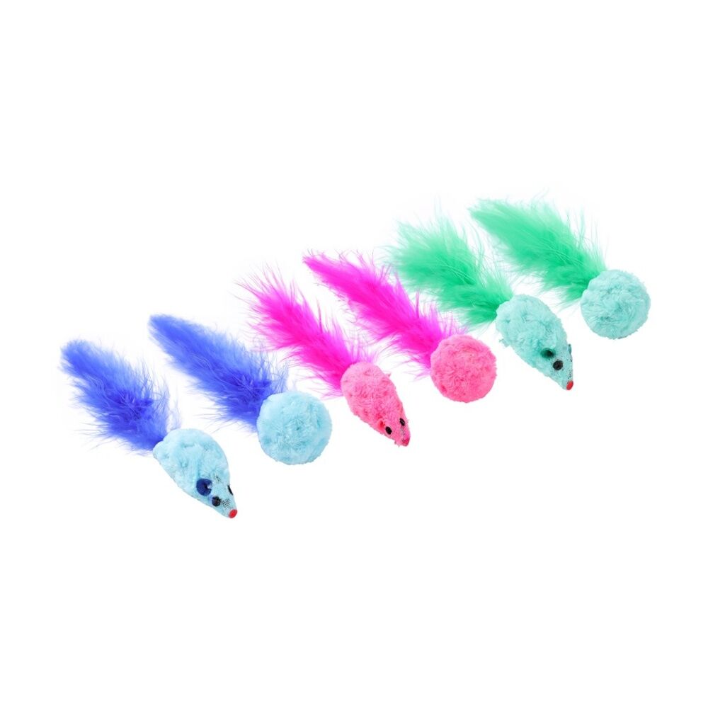 Paws and Claws Mouse & Ball Feather Cat Batting/Pouncing Toy Set Assorted (2 Pieces) — image 3