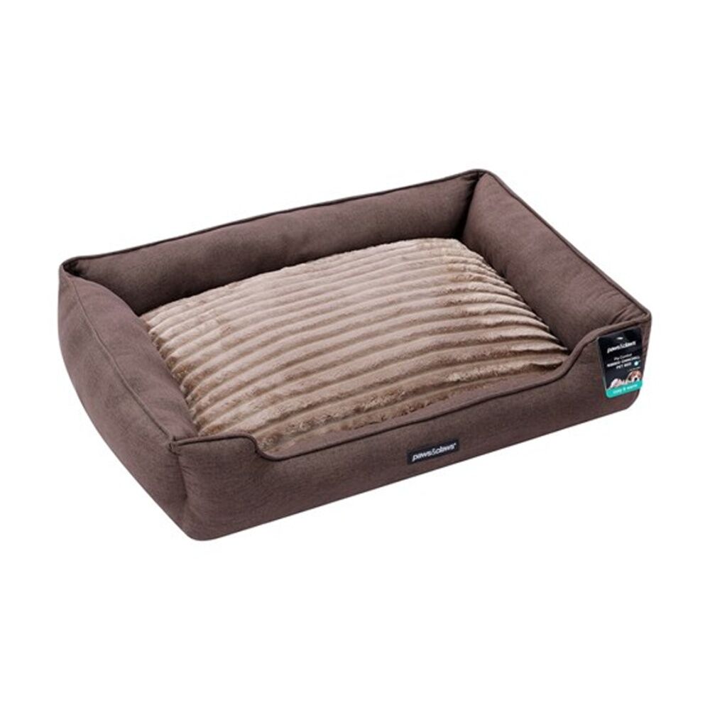 Paws and Claws Pia Ribbed Chinchilla Pet Cat Dog Bed 80x60x20cm Large (2 Pack) — image 3