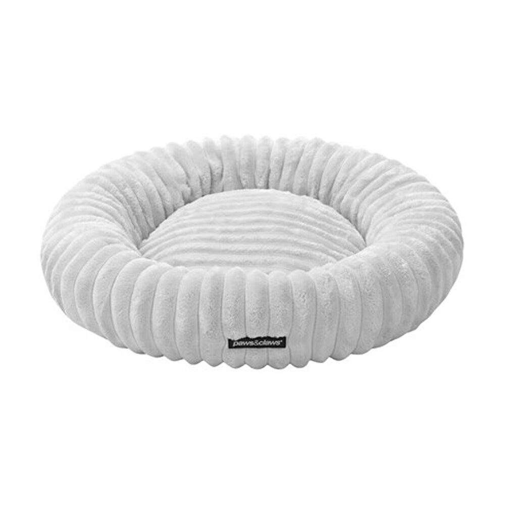 Paws and Claws Ribbed Chinchilla Round Pet Cat Dog Bed 60x60x15cm Grey (2 Pack) — image 3