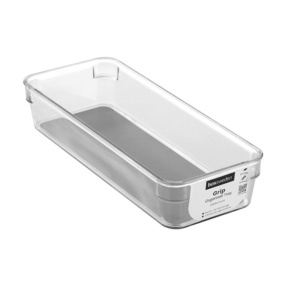 Boxsweden Crystal Grip Organiser Tray Modular Stackable Storage 23x9x4.5cm (24 Pack) — image 2