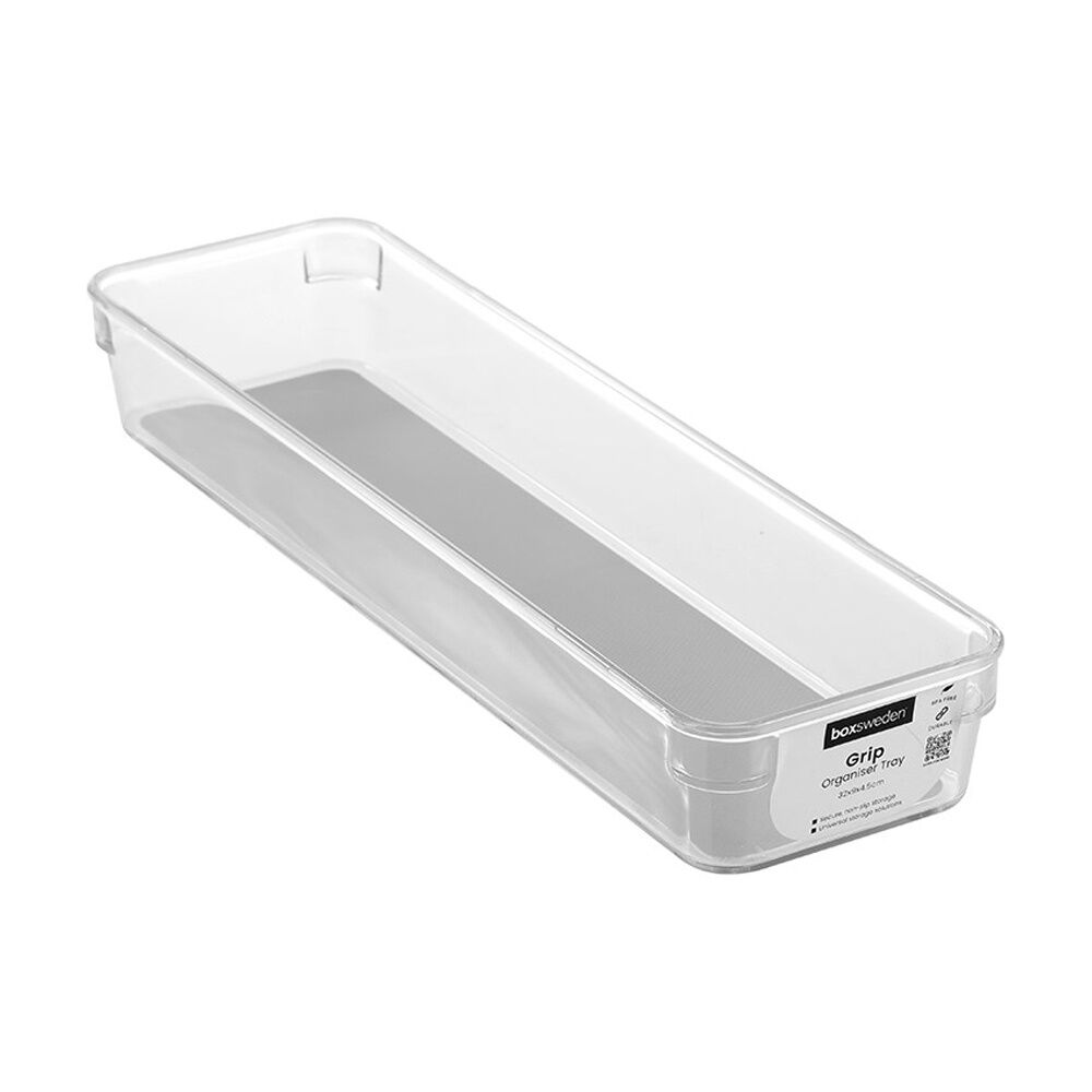 Boxsweden Crystal Grip Organiser Tray Modular Stackable Storage 32x9x4.5cm (24 Pack) — image 2