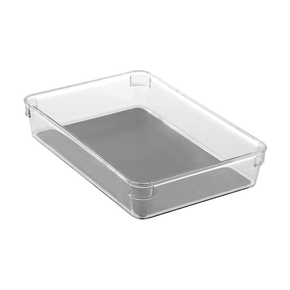 Boxsweden Crystal Grip Organiser Tray Modular Stackable Storage 23.5x16x4.5cm (12 Pack) — image 3
