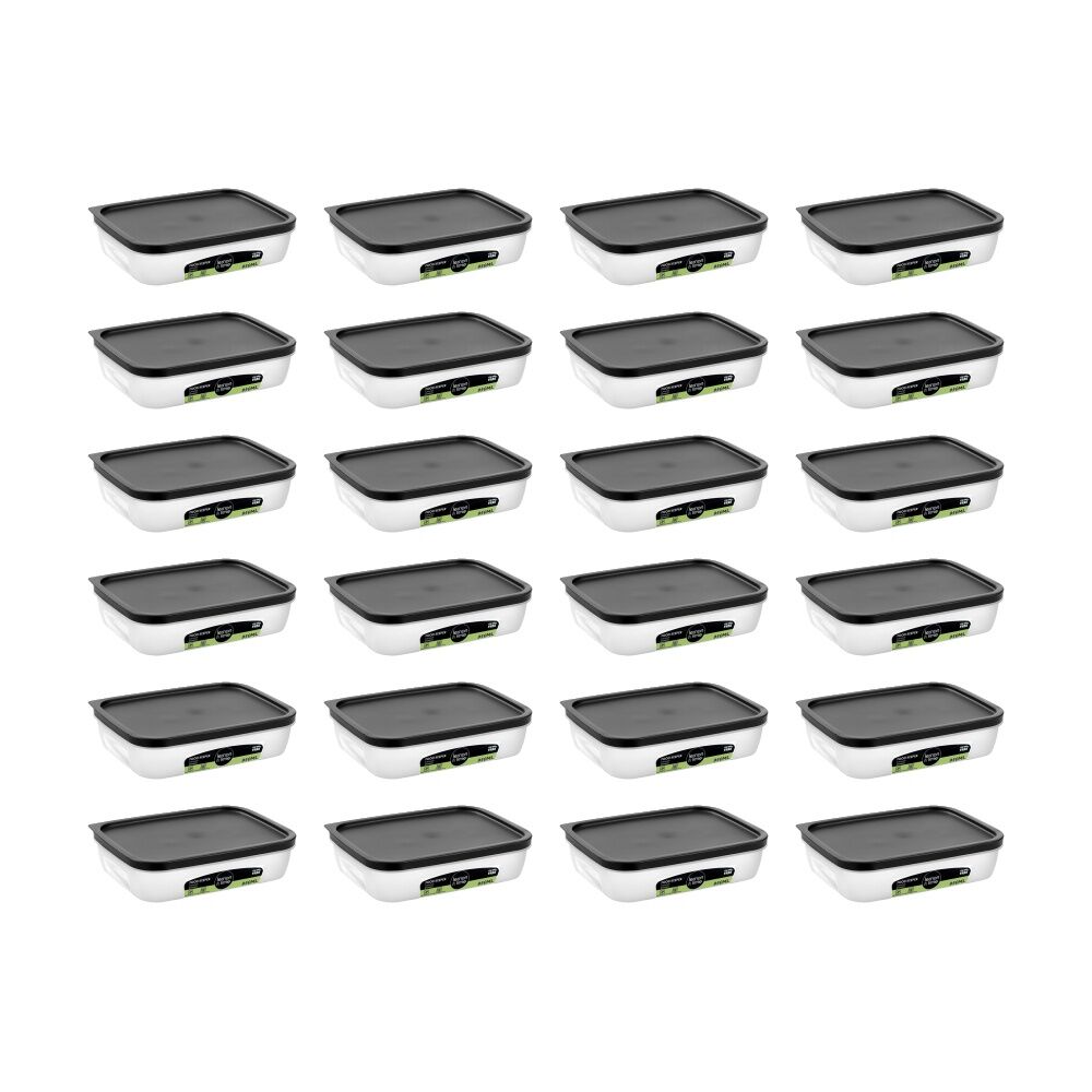 Lemon and Lime Food Keeper Rectangle Reusable Container 950ml 20x15.1x4.9cm (24 Pack)