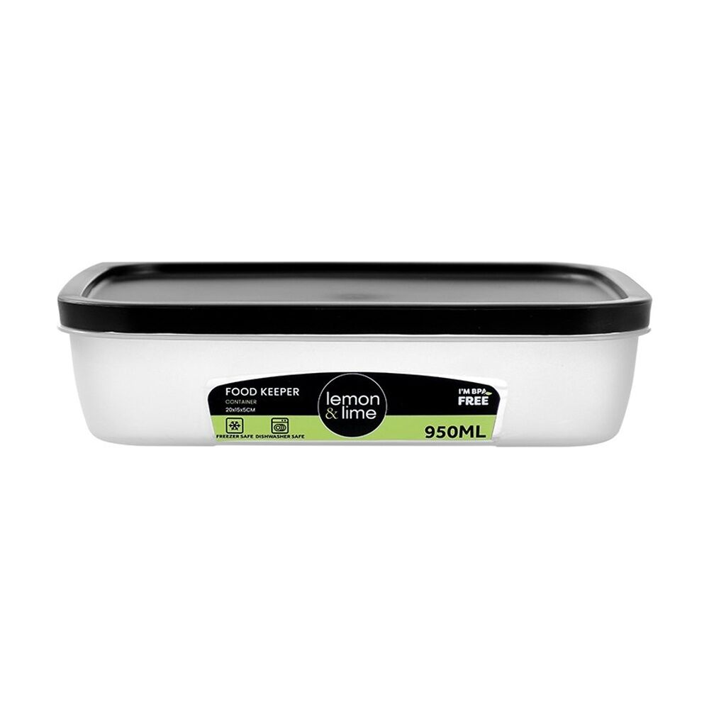 Lemon and Lime Food Keeper Rectangle Reusable Container 950ml 20x15.1x4.9cm (24 Pack) — image 4