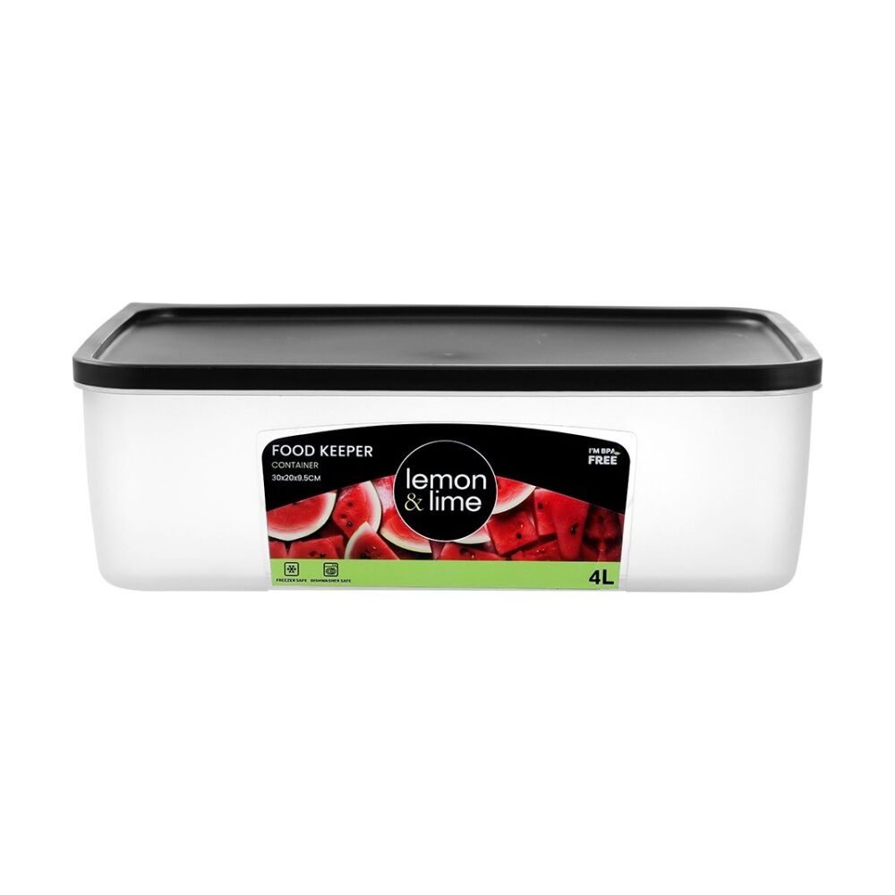 Lemon and Lime Food Keeper Rectangle Reusable Container 4L 29.8x20x9.3 (6 Pack) — image 4