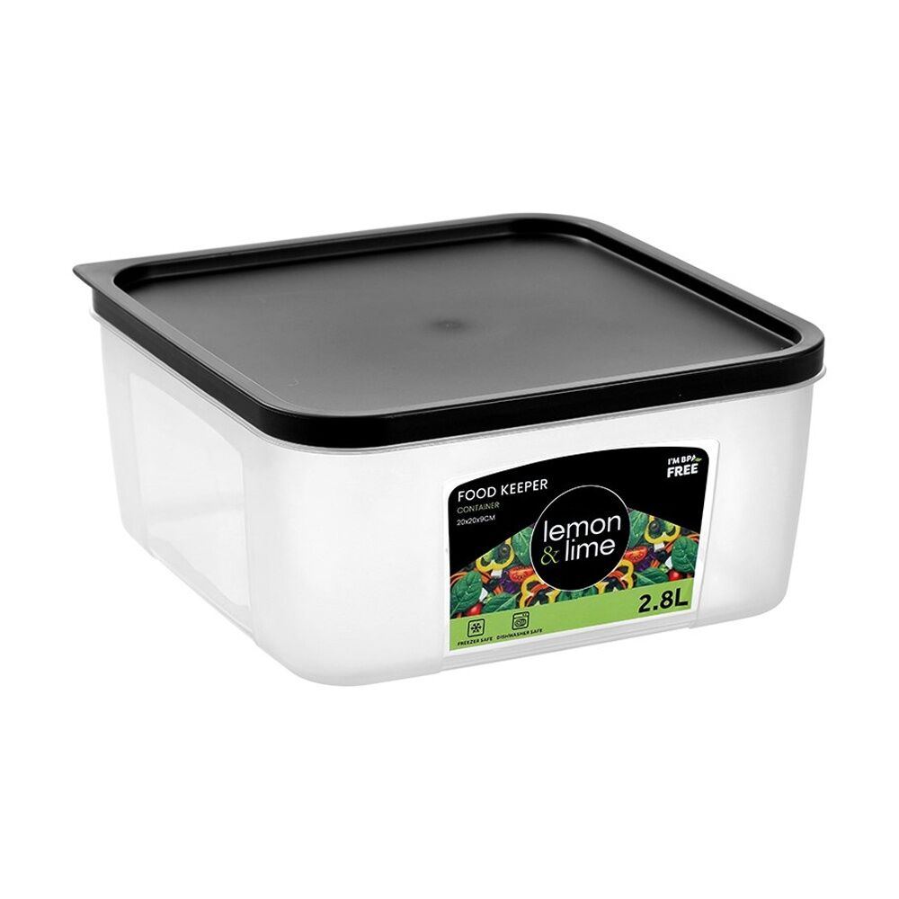 Lemon and Lime Food Keeper Square Reusable Container 2.8L 19.8x19.8x9 (6 Pack) — image 2