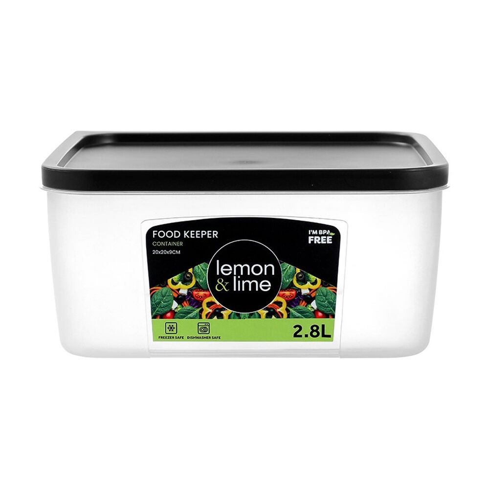 Lemon and Lime Food Keeper Square Reusable Container 2.8L 19.8x19.8x9 (6 Pack) — image 4