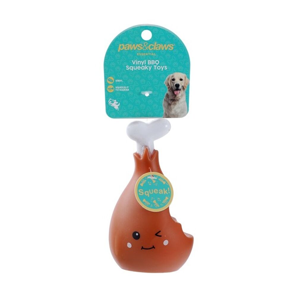 Paws and Claws Assorted Vinyl Meat Squeaky Dog Interactive Play Chew Toy