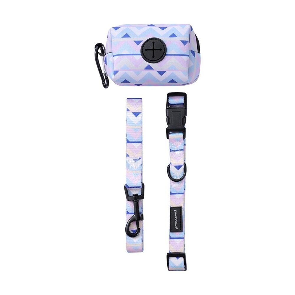 Paws and Claws Pet Dog Cat Park Life Lead Collar Waste Bag Holder Small (3 Pieces)