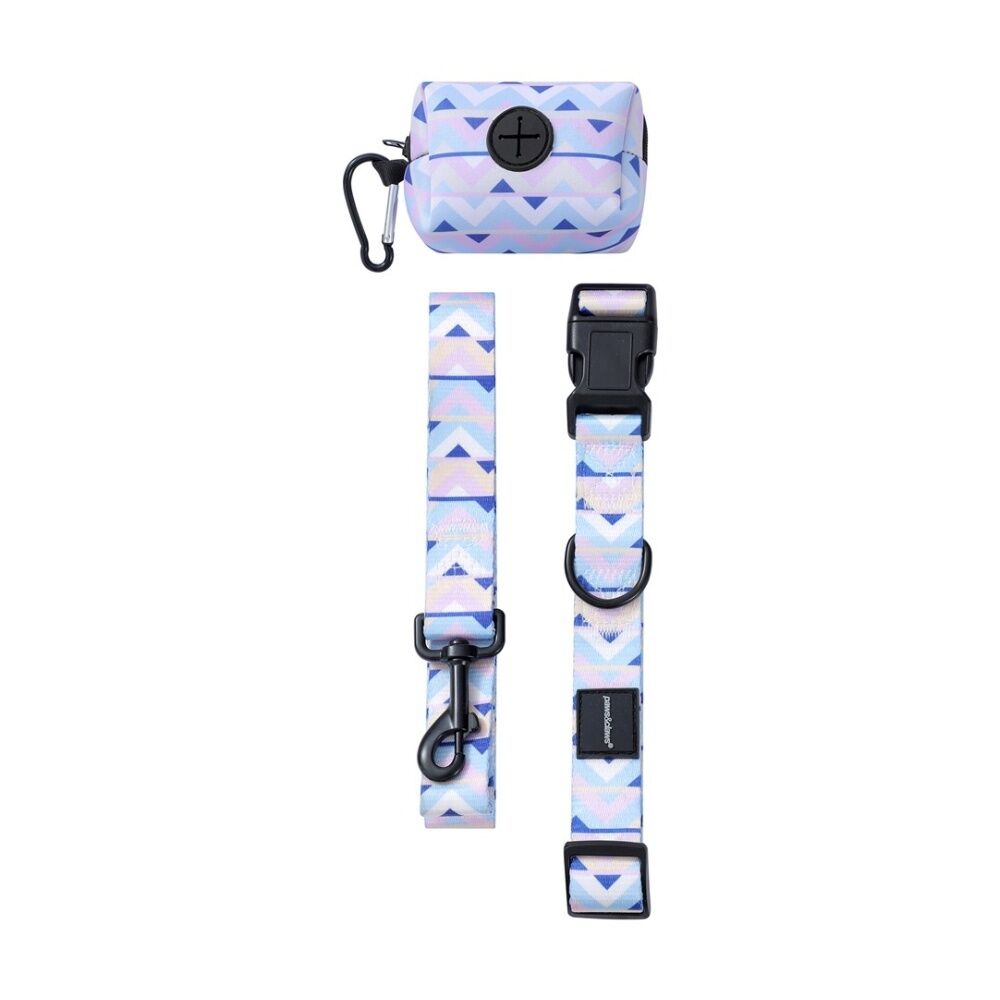 Paws and Claws Pet Dog Cat Park Life Lead Collar Waste Bag Holder (3 Pieces) — Large