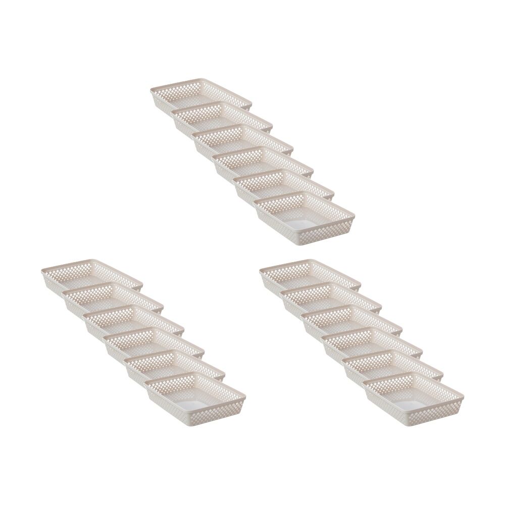 Boxsweden Diamond Tray Home Organiser Storage Container 33x24x6.5cm (18 Pack)