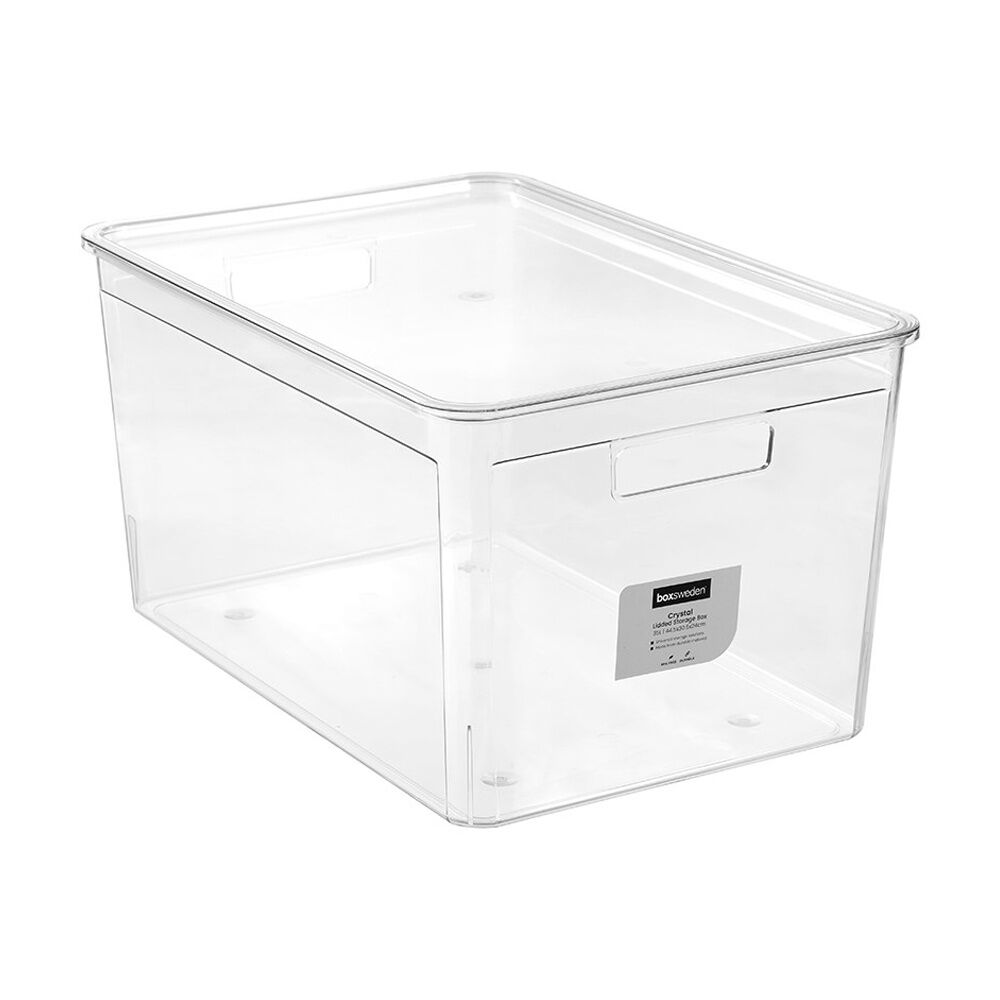 Boxsweden Crystal Stackable Lidded Organisation Storage Box/Container Clear 35L (4 Pack) — image 2