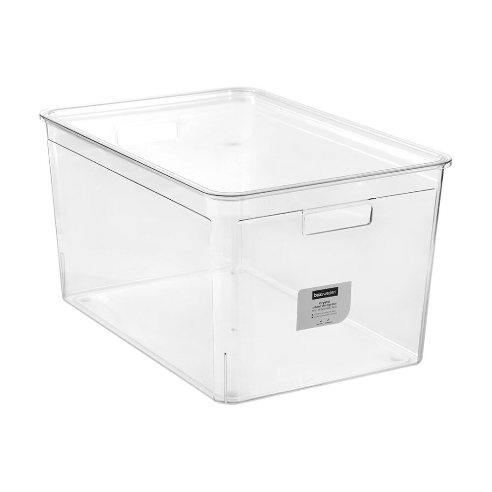 Boxsweden Crystal Stackable Lidded Organisation Storage Box/Container Clear 50L (2 Pack) — image 2