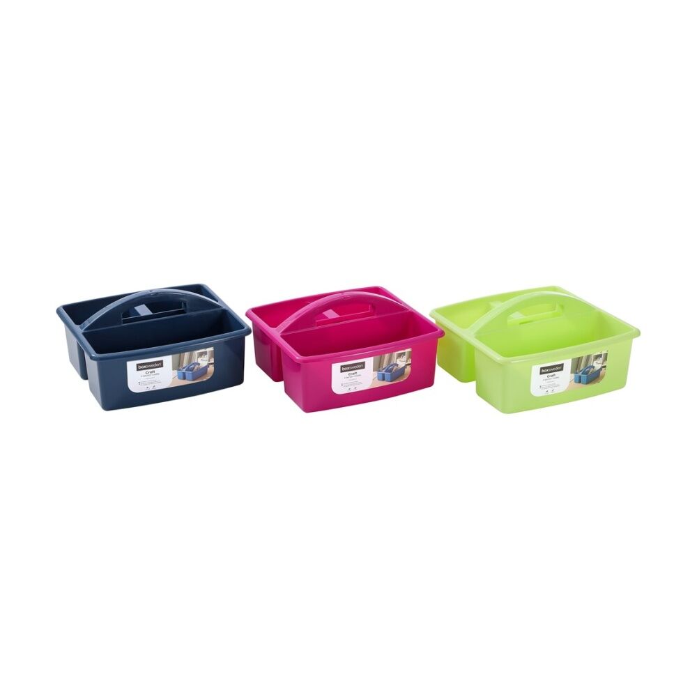 Boxsweden Craft Caddy 3 Section Home Organiser Storage Container 23x24x13cm (18 Pack) — image 3