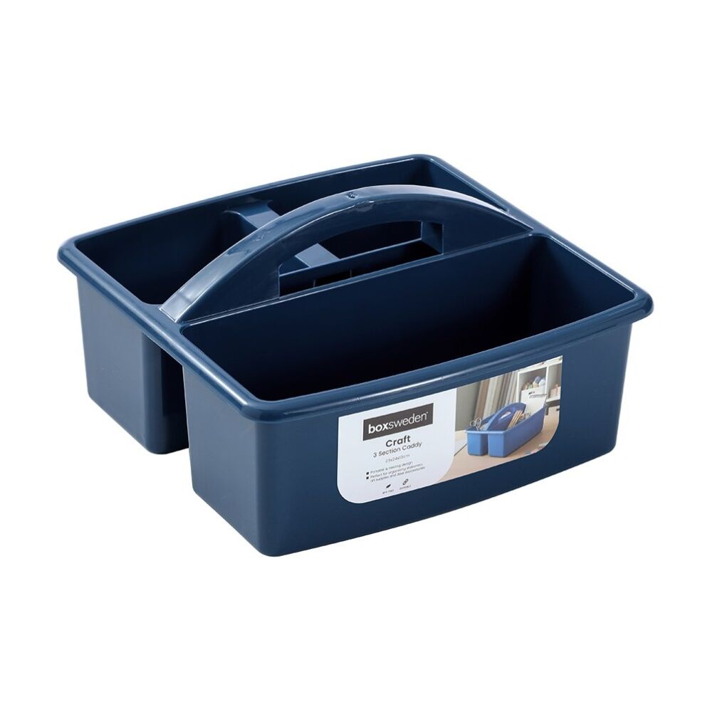 Boxsweden Craft Caddy 3 Section Home Organiser Storage Container 23x24x13cm (18 Pack) — image 5