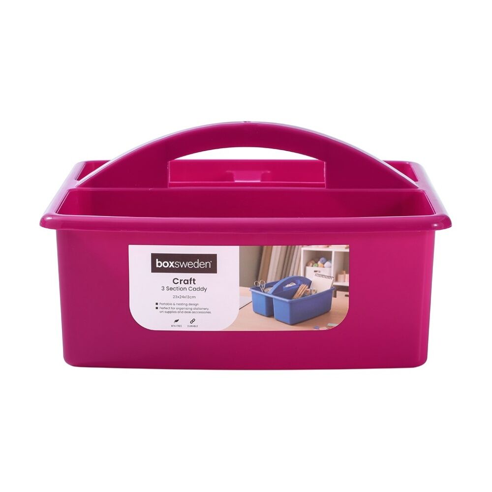 Boxsweden Craft Caddy 3 Section Home Organiser Storage Container 23x24x13cm (18 Pack) — image 8