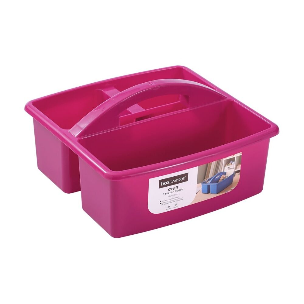 Boxsweden Craft Caddy 3 Section Home Organiser Storage Container 23x24x13cm (18 Pack) — image 9