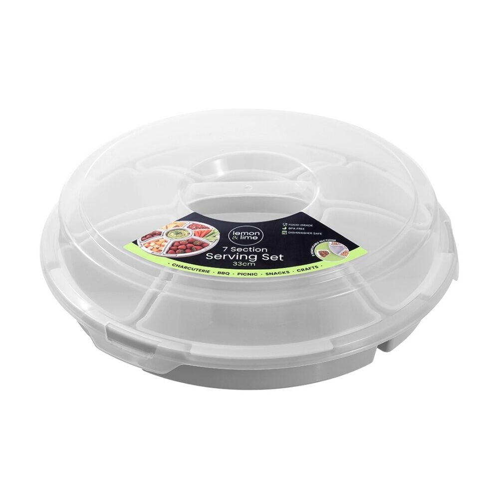 Lemon and Lime Reusable Food Container Serving Set 7 Section Assorted 33cm (3 Pack) — image 8