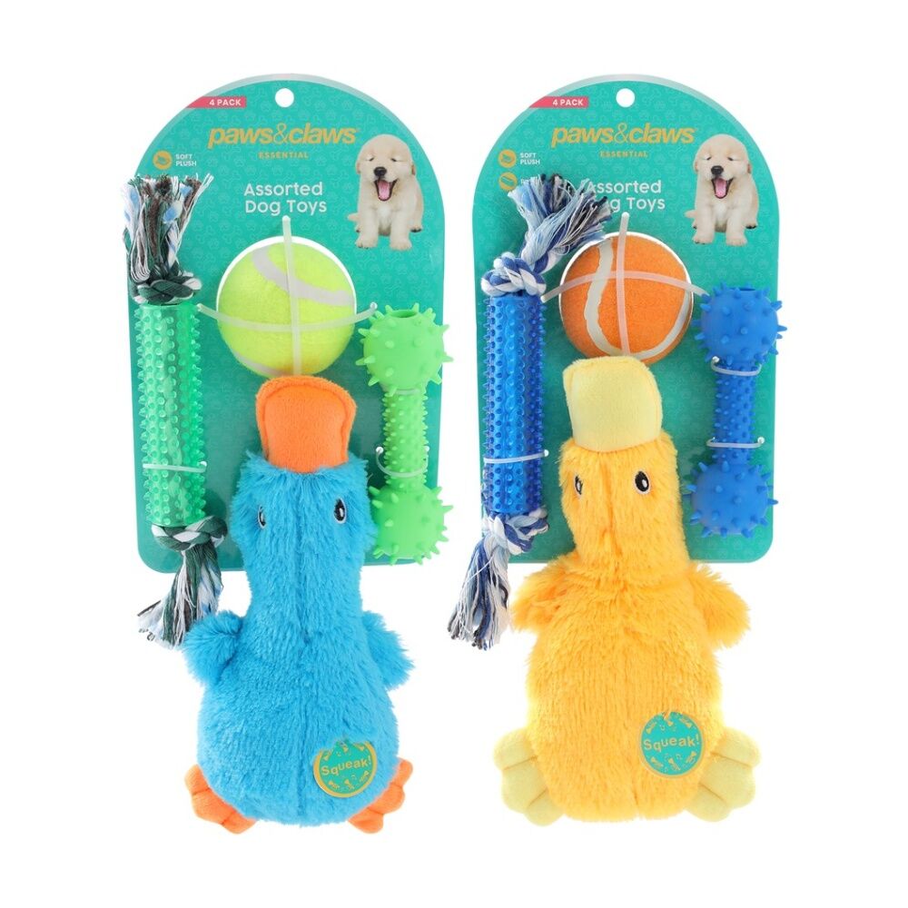 Paws and Claws 6x 4pc Pet Dog Toys Plush Rope & Baton Ball Set — image 4