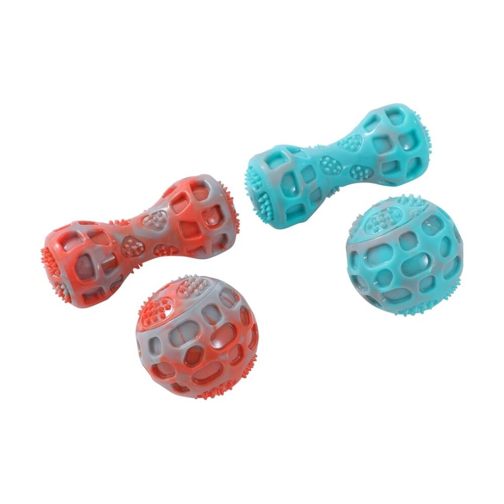 Paws and Claws Pet Dog Toy Dental Duo TPR Ball Baton Asst 13x5x5cm 7x7cm (6 Pack) — image 4