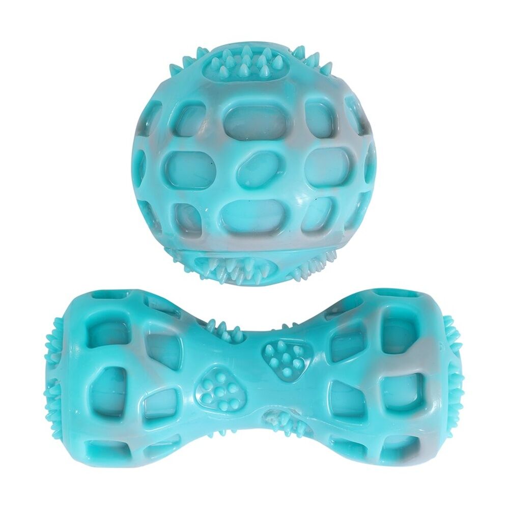 Paws and Claws Pet Dog Toy Dental Duo TPR Ball Baton Asst 13x5x5cm 7x7cm (6 Pack) — image 5