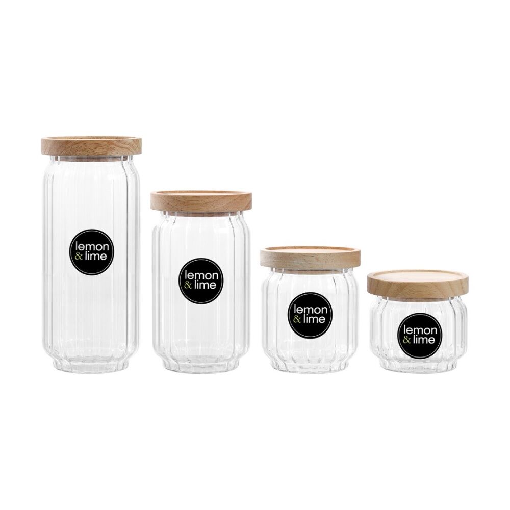 Lemon and Lime Woodend Ribbed Glass Jar Reusable Food Container 350ml (12 Pack) — image 10