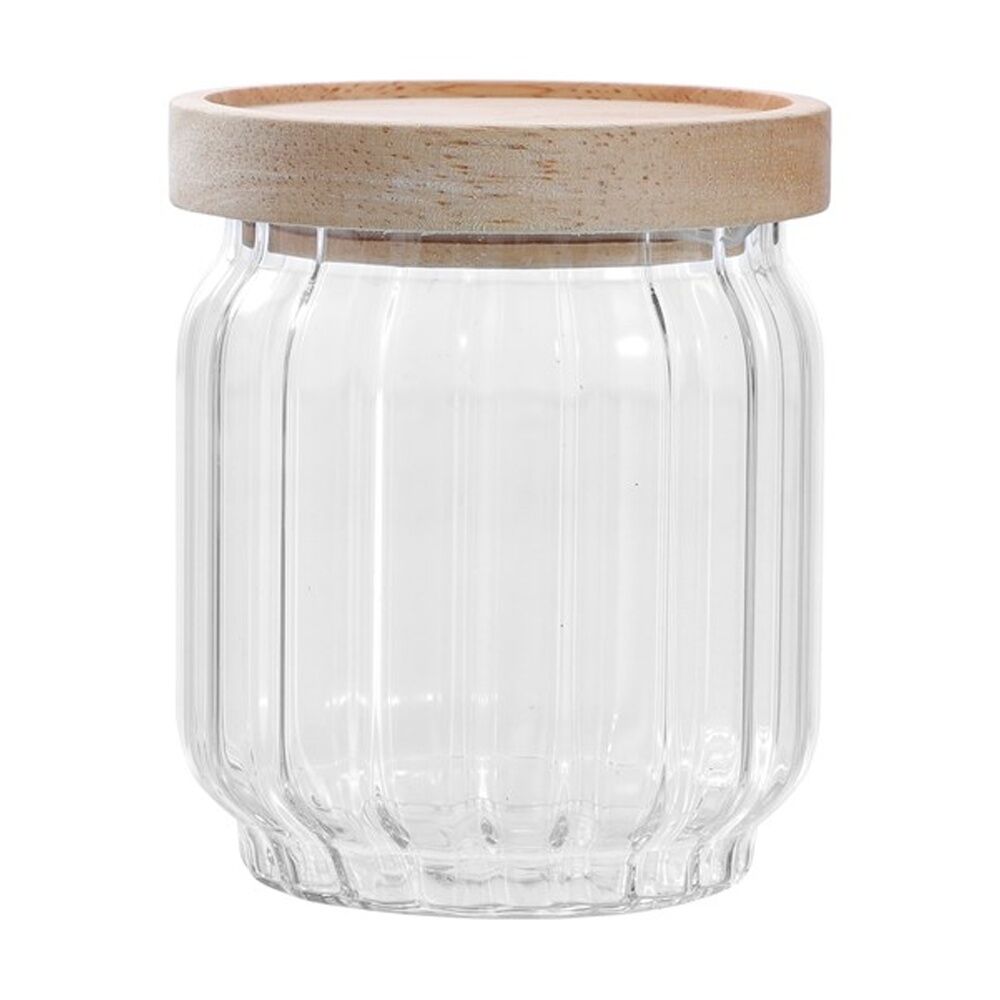 Lemon and Lime Woodend Ribbed Glass Jar Reusable Food Container 500ml — image 4