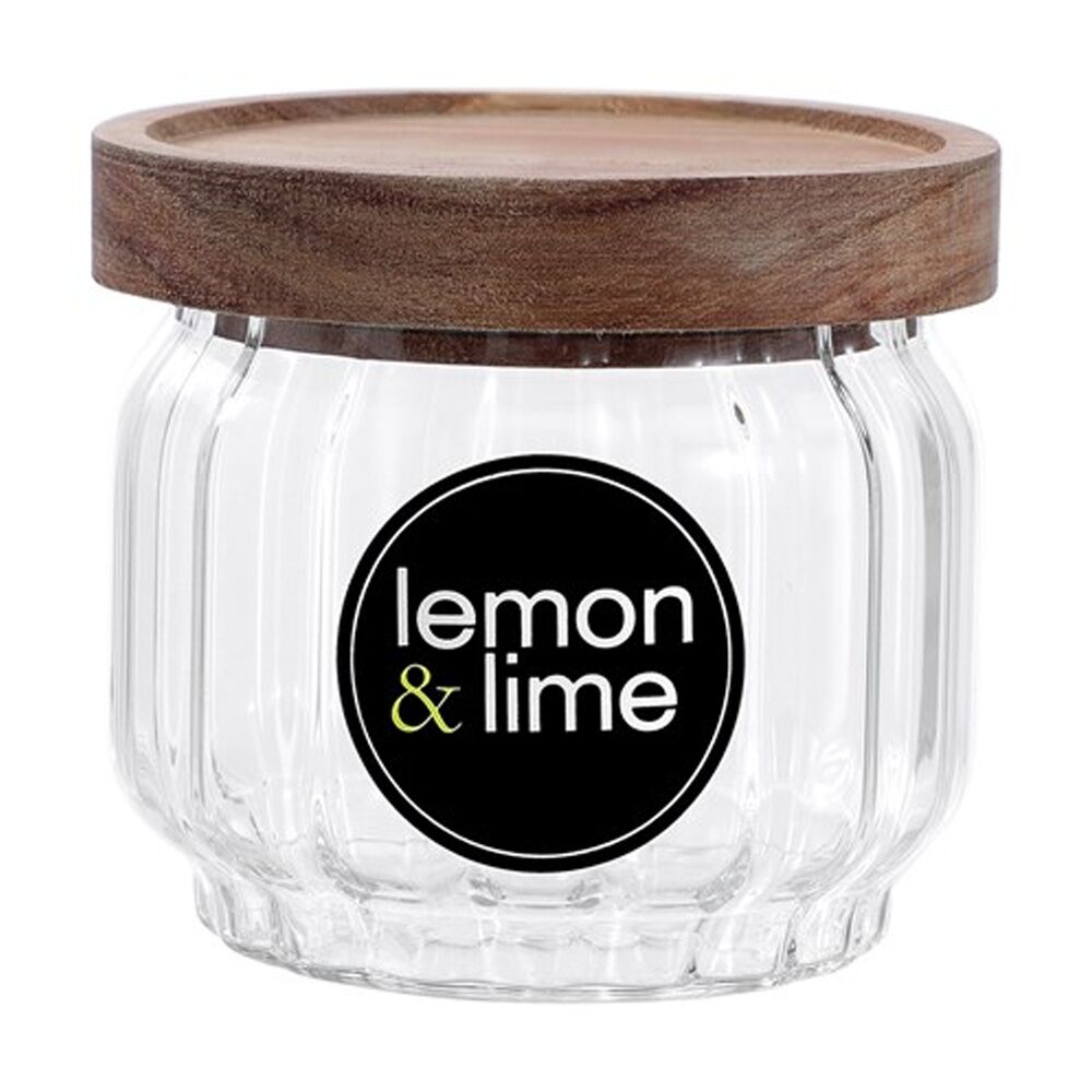 Lemon and Lime Woodend Acacia Glass Jar Reusable Food Container 350ml — image 5