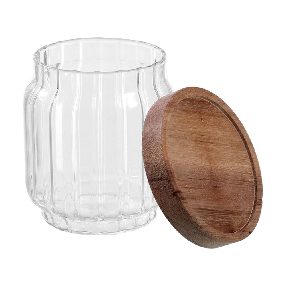 Lemon and Lime Woodend Acacia Glass Jar Reusable Food Container 500ml (6 Pack) — image 3