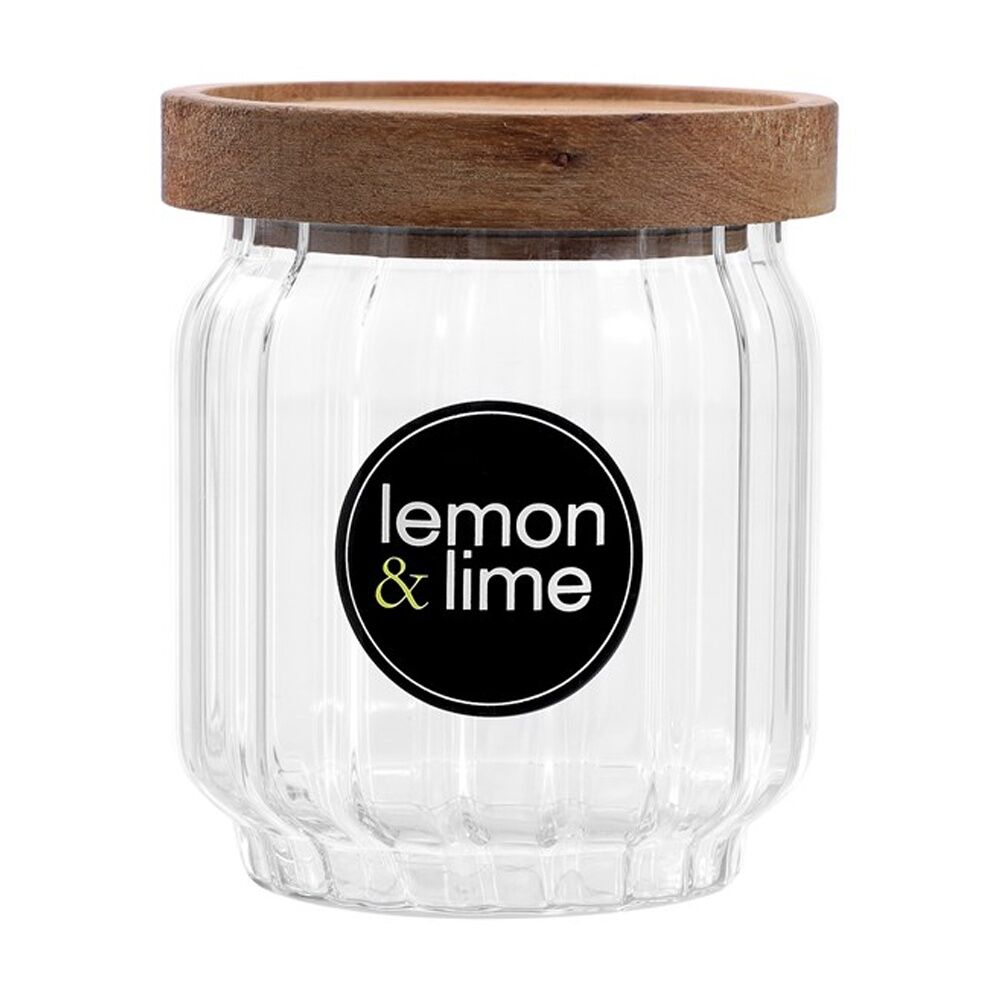 Lemon and Lime Woodend Acacia Glass Jar Reusable Food Container 500ml (6 Pack) — image 6