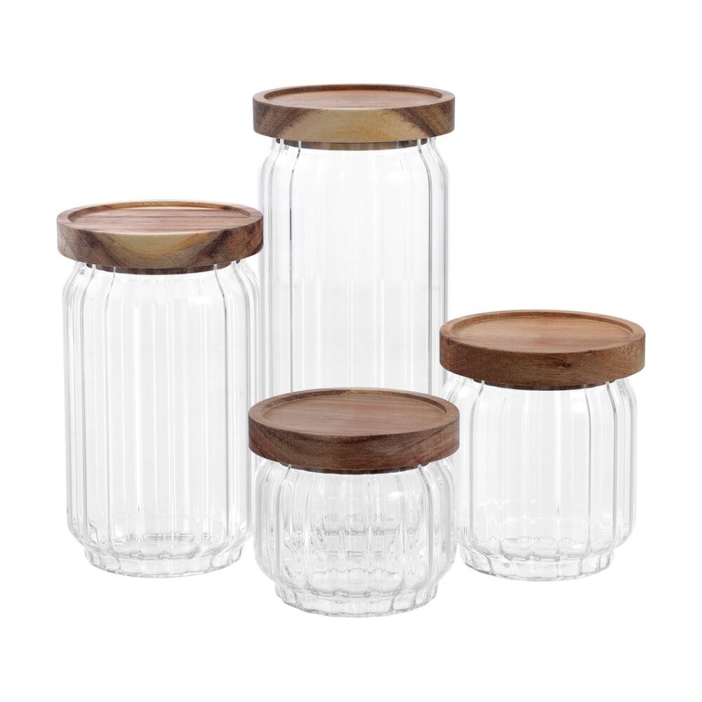 Lemon and Lime Woodend Acacia Glass Jar Reusable Food Container 750ml (6 Pack) — image 10