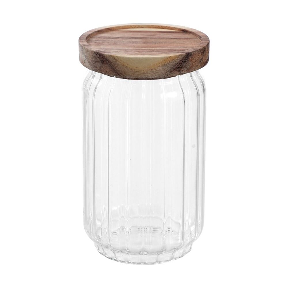 Lemon and Lime Woodend Acacia Glass Jar Reusable Food Container 750ml (6 Pack) — image 4