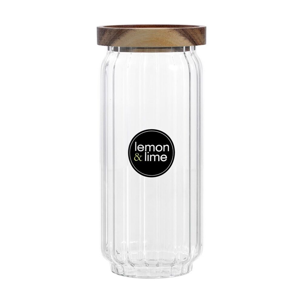 Lemon and Lime Woodend Acacia Glass Jar Reusable Food Container 1L (12 Pack) — image 6