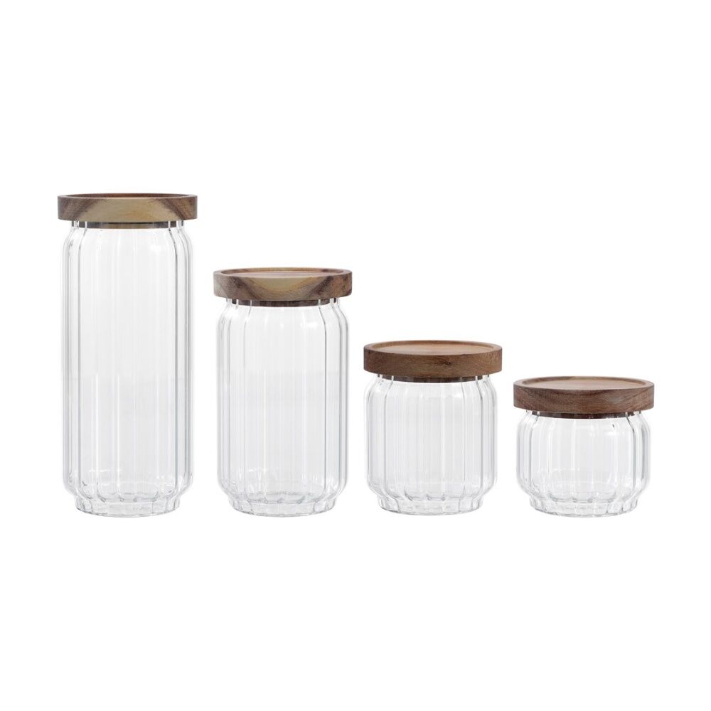 Lemon and Lime Woodend Acacia Glass Jar Reusable Food Container 1L (12 Pack) — image 9