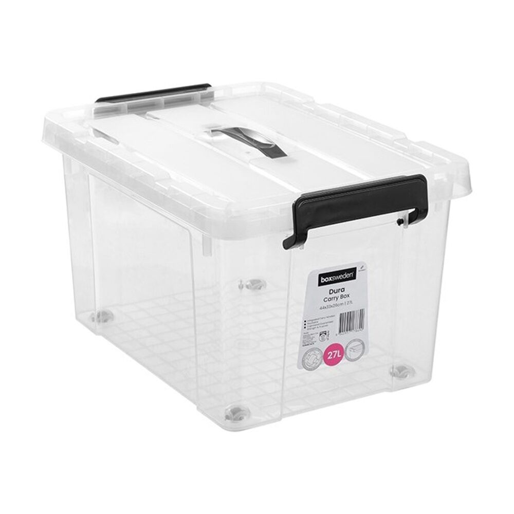 Boxsweden Dura Carry Box Home Organiser Storage Container 27L 44x33x26cm Boxsweden
