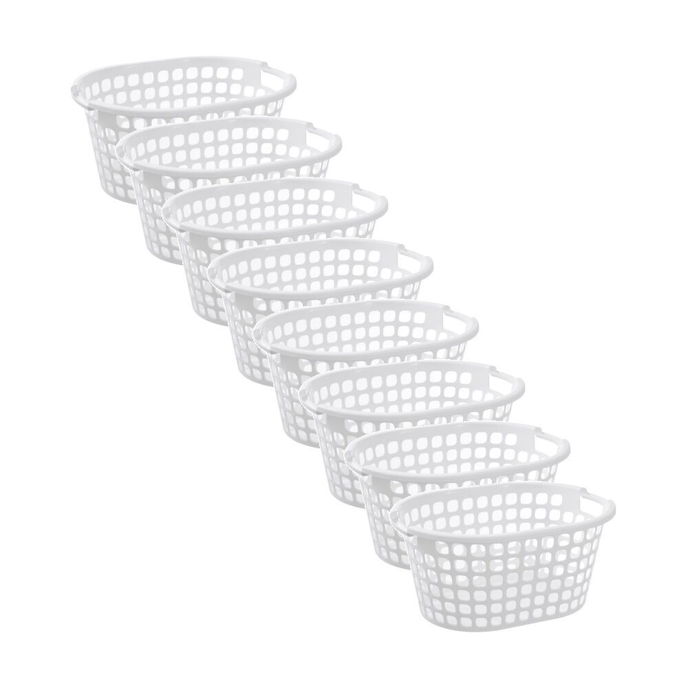 Boxsweden Washday Laundry Clothes Basket 36L 57.5x42.5x27cm Assorted (8 Pack)