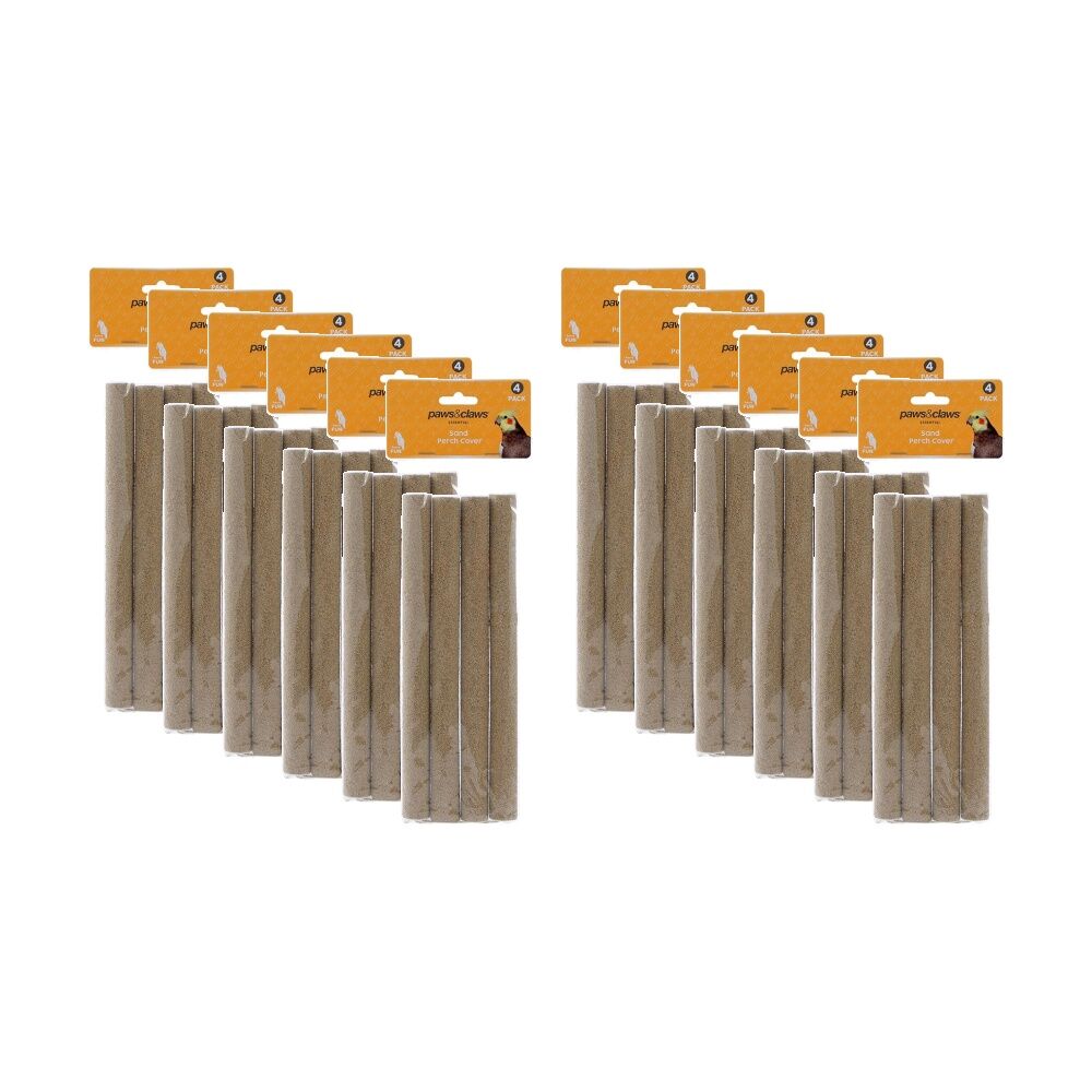 Paws and Claws 4pc Paws And Claws Pet Bird Sand Perch Covers Natural Texture 25x2cm (12 Pack)