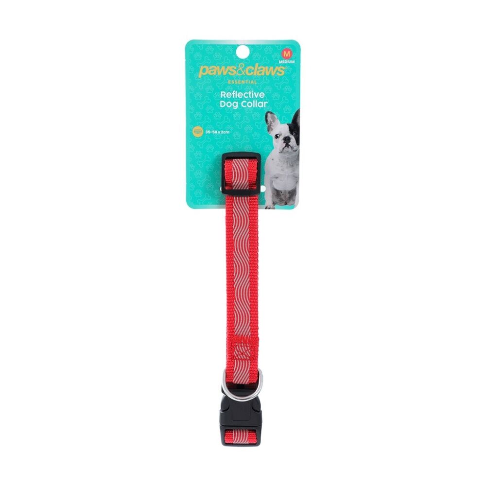 Paws and Claws Reflective Pet Dog Collar Assorted Medium 35-50cm x 2cm (3 Pack) — image 2