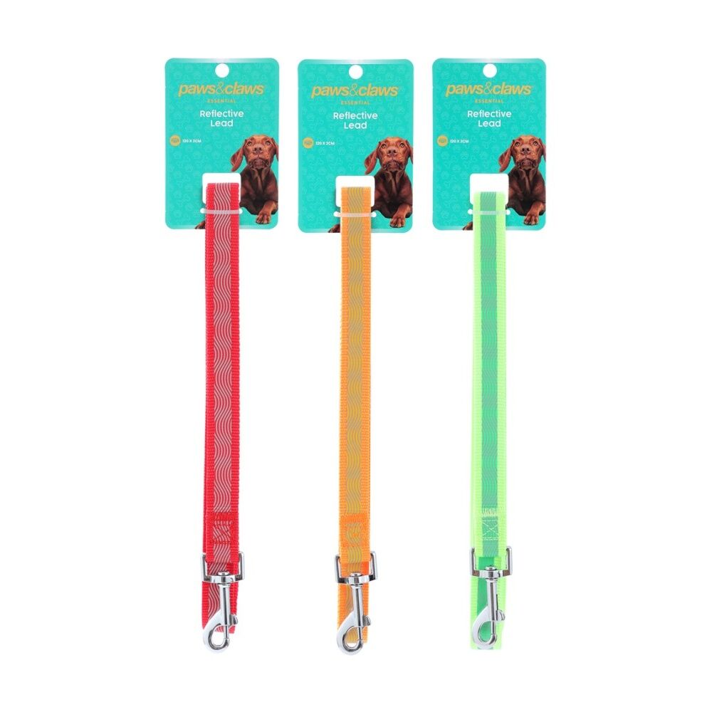 Paws and Claws Reflective Pet Dog Lead 120 x 2cm - Reflective Stitching For Visibility - Durable Material 120cmx2cm — image 2