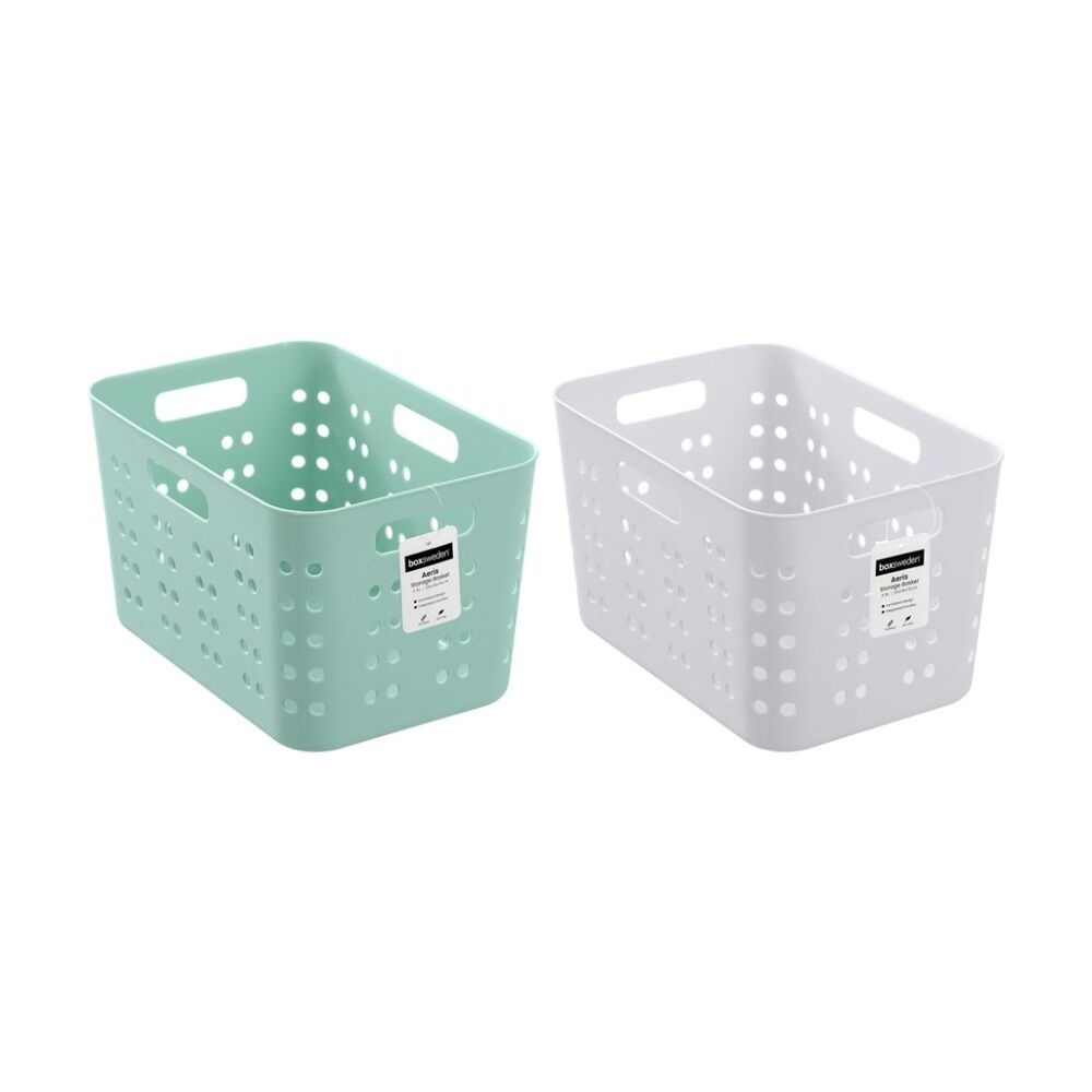 Boxsweden Aeris Storage Basket 26x18x15.5cm Ventilated Design Integrated Handles Durable Material Assorted Colours — image 2