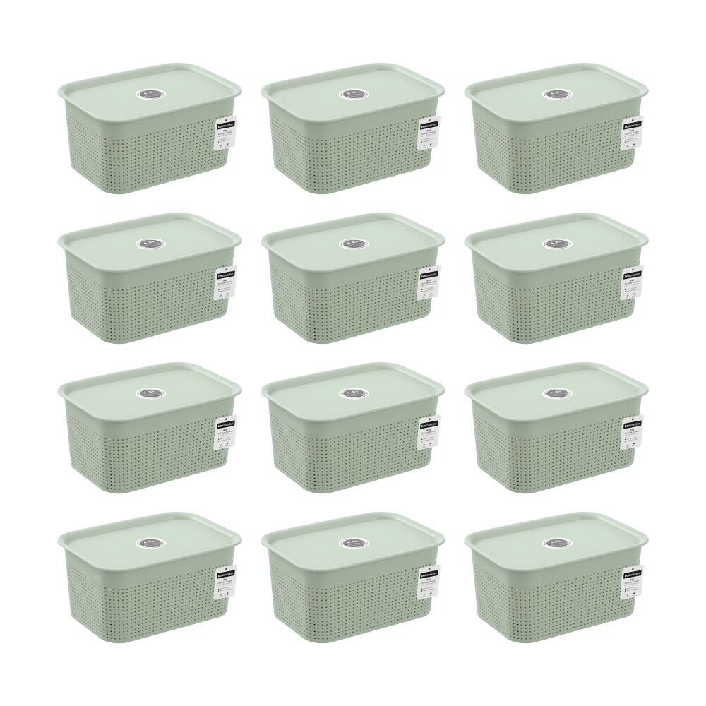 Boxsweden Koi Lidded Home Organiser Storage Container Basket Assorted 4.8L (12 Pack)