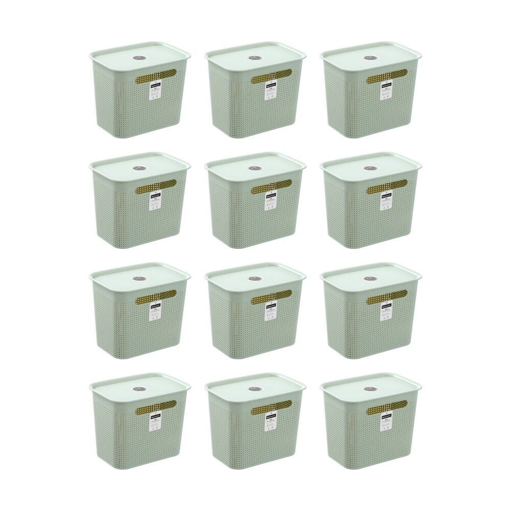 Boxsweden Koi Lidded Home Organiser Storage Container Basket Assorted 6.5L (12 Pack)