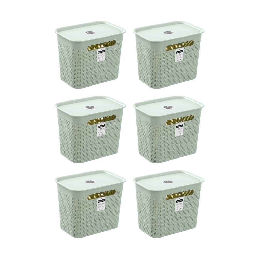 Boxsweden Koi Lidded Home Organiser Storage Container Basket Assorted 6.5L (6 Pack)