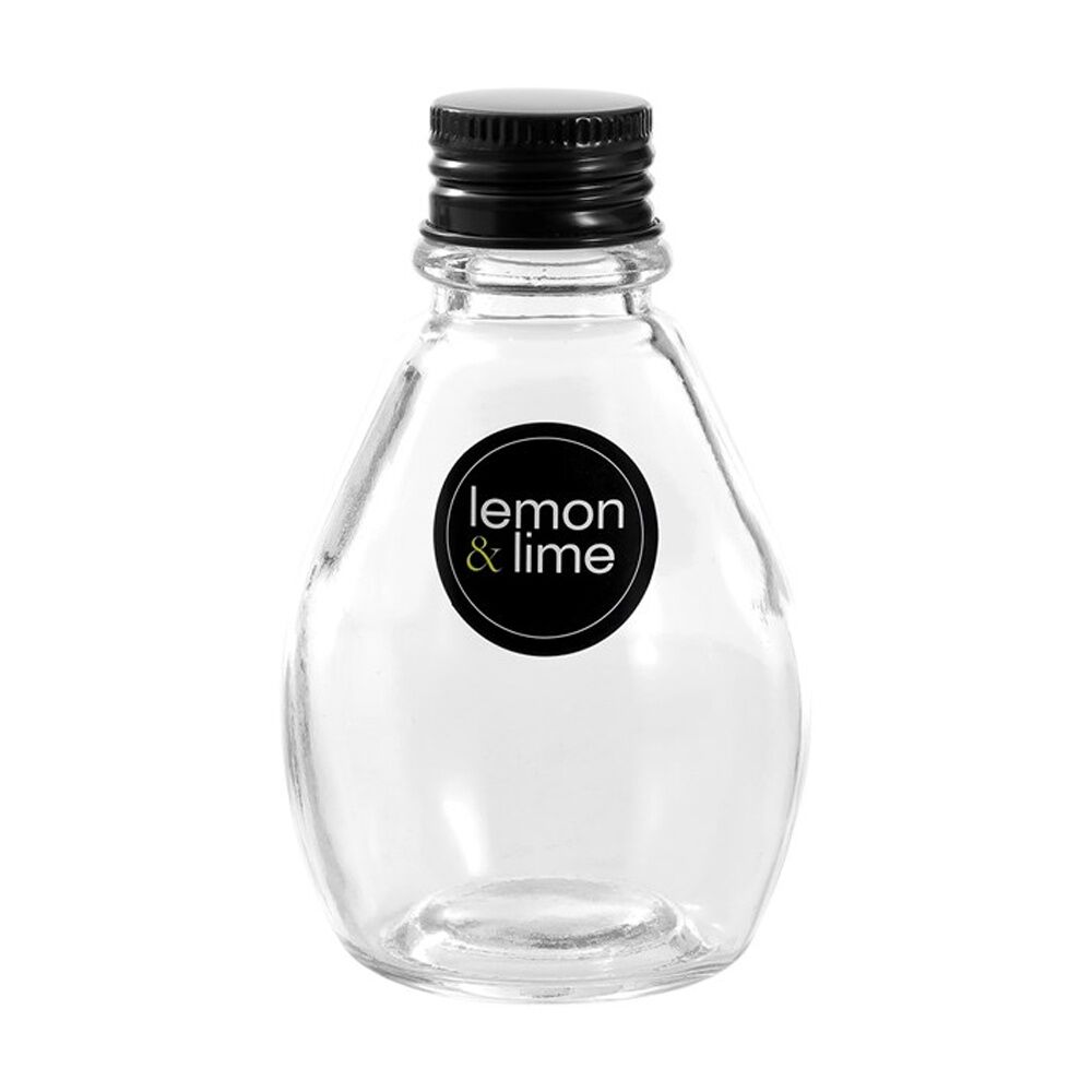 Lemon and Lime Verre Bulb Glass Reusable Food Container Lid Black 100ml (12 Pack) — image 2