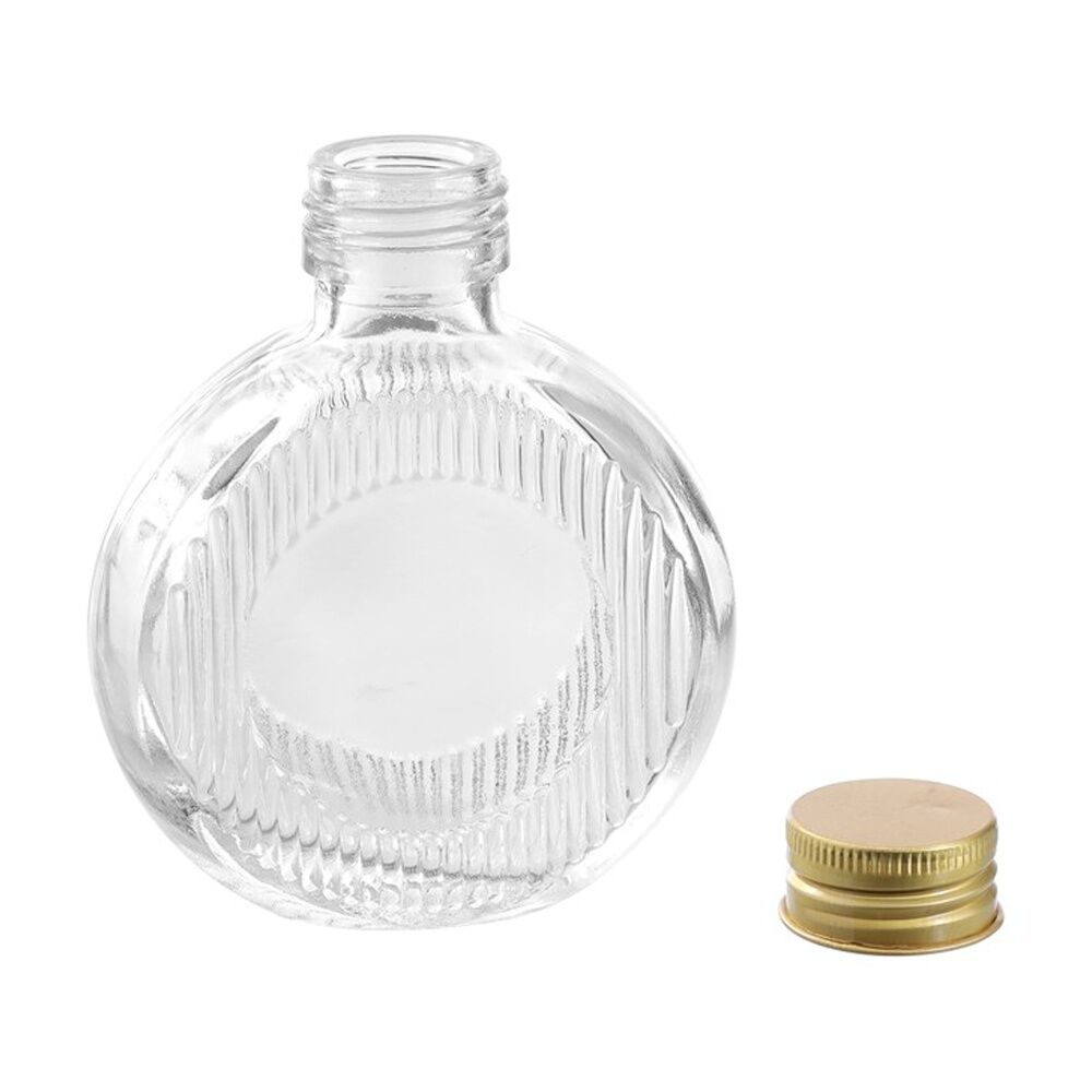 Lemon and Lime Verre Flat Ribbed Glass Food Container Lid Gold 100ml — image 2