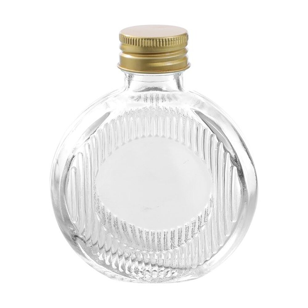 Lemon and Lime Verre Flat Ribbed Glass Food Container Lid Gold 100ml — image 3