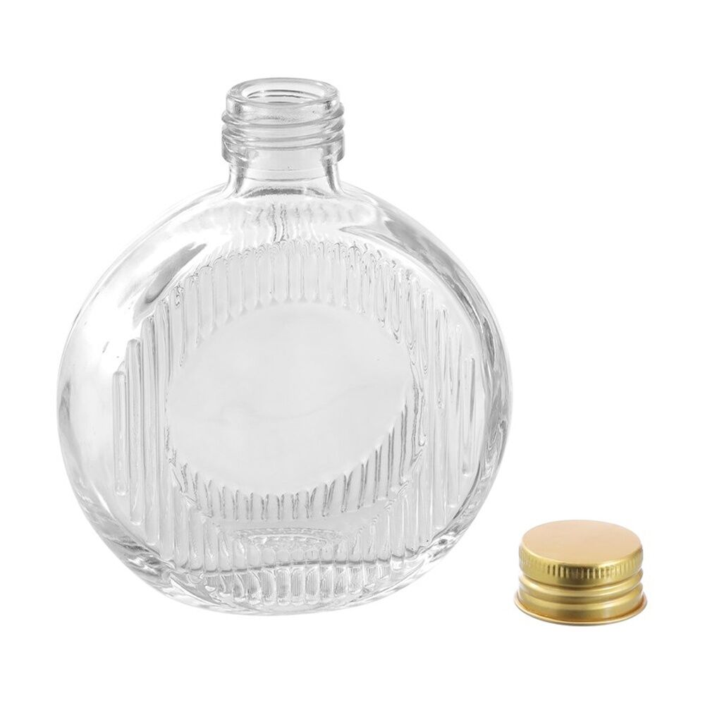 Lemon and Lime Verre Flat Ribbed Glass Reusable Food Container Gold 200ml (12 Pack) — image 3
