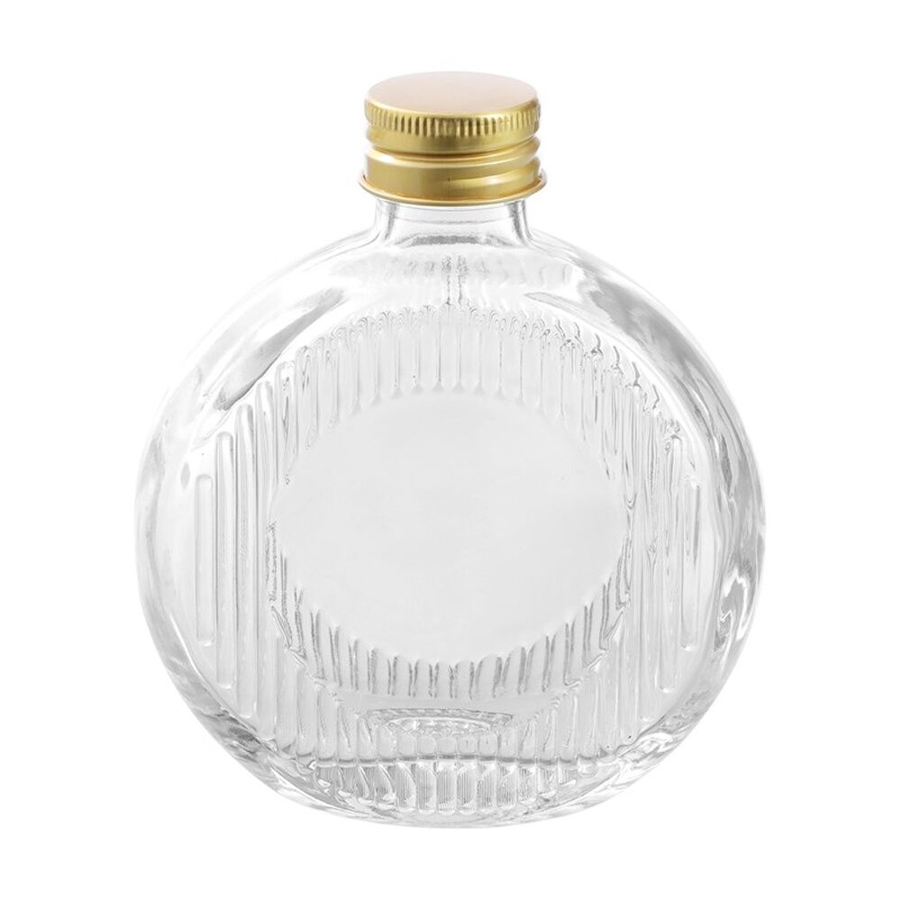 Lemon and Lime Verre Flat Ribbed Glass Reusable Food Container Gold 200ml (12 Pack) — image 4