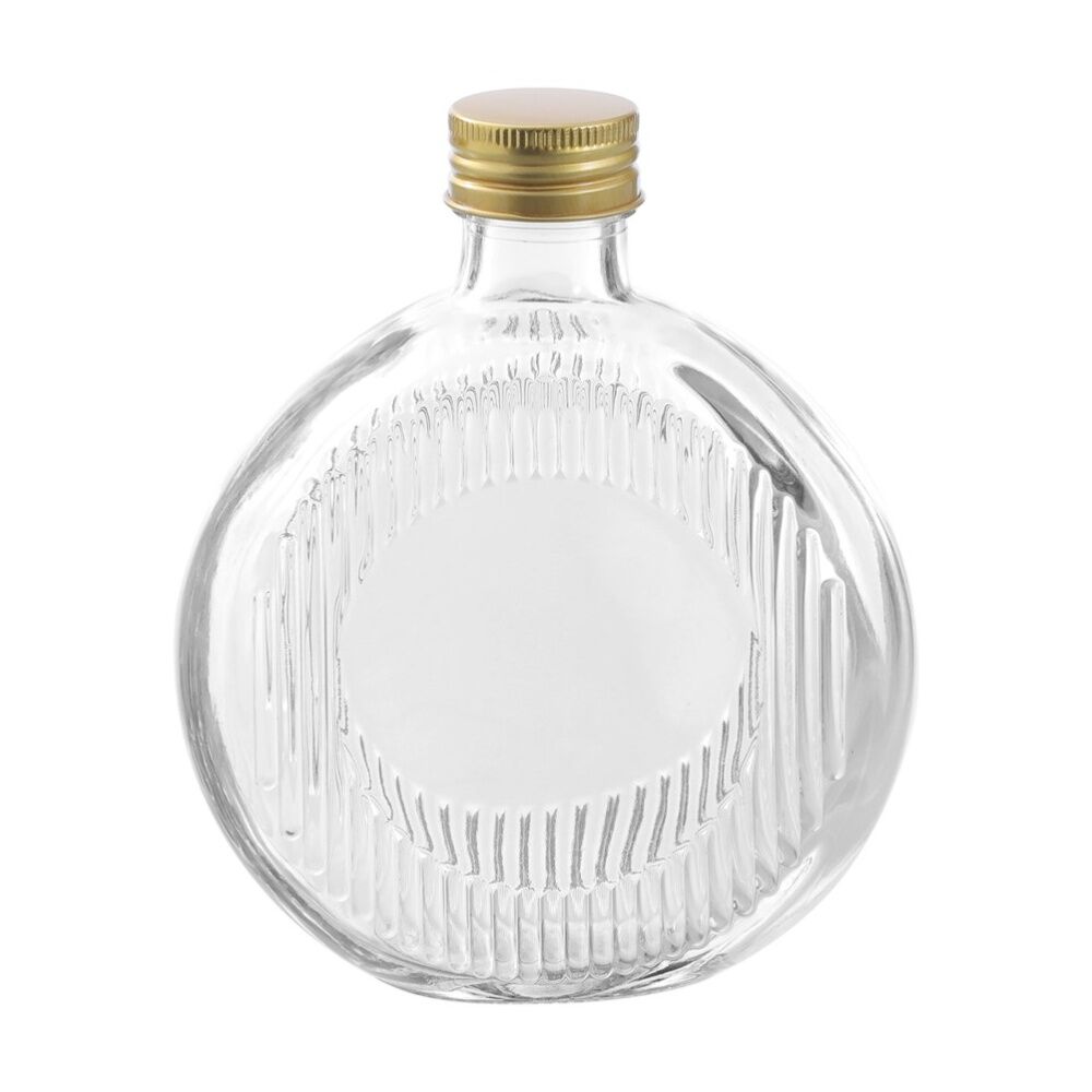 Lemon and Lime Verre Flat Ribbed Glass Reusable Food Container Gold 350ml (12 Pack) — image 4