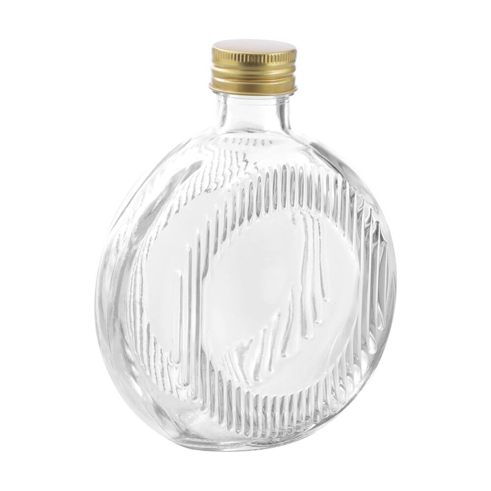 Lemon and Lime Verre Flat Ribbed Glass Reusable Food Container Gold 350ml — image 4